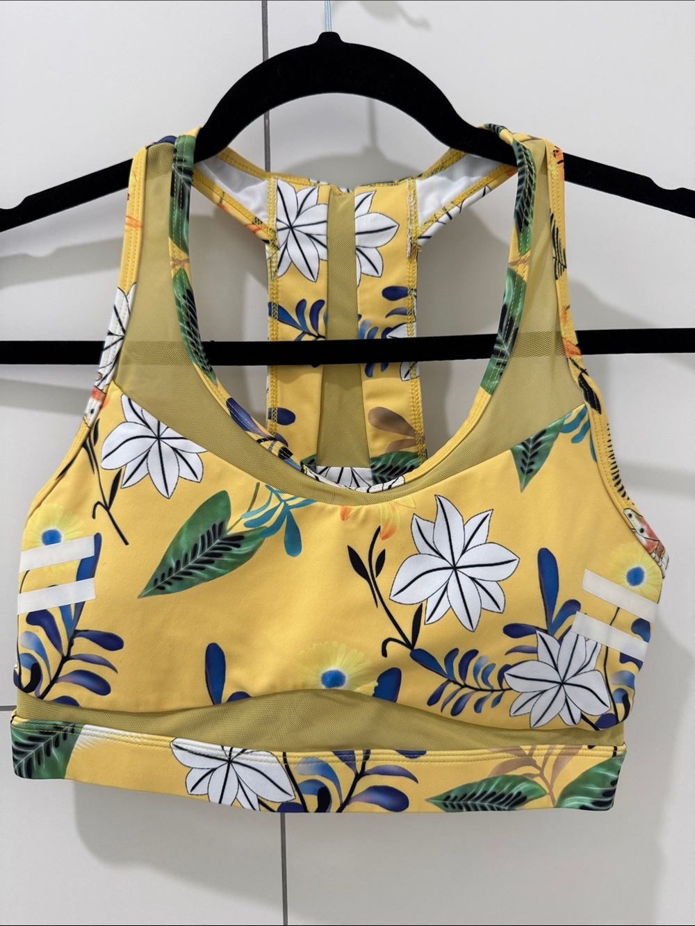 Zyia Active Women’s Yellow Floral Racerback Sports Bra